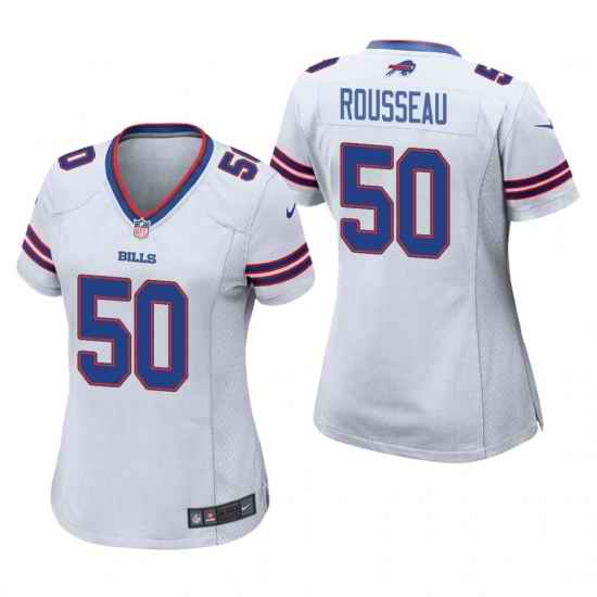 ��omen Nike Buffalo Bills Gregory Rousseau 50 ��hite Vapor Limited Jersey